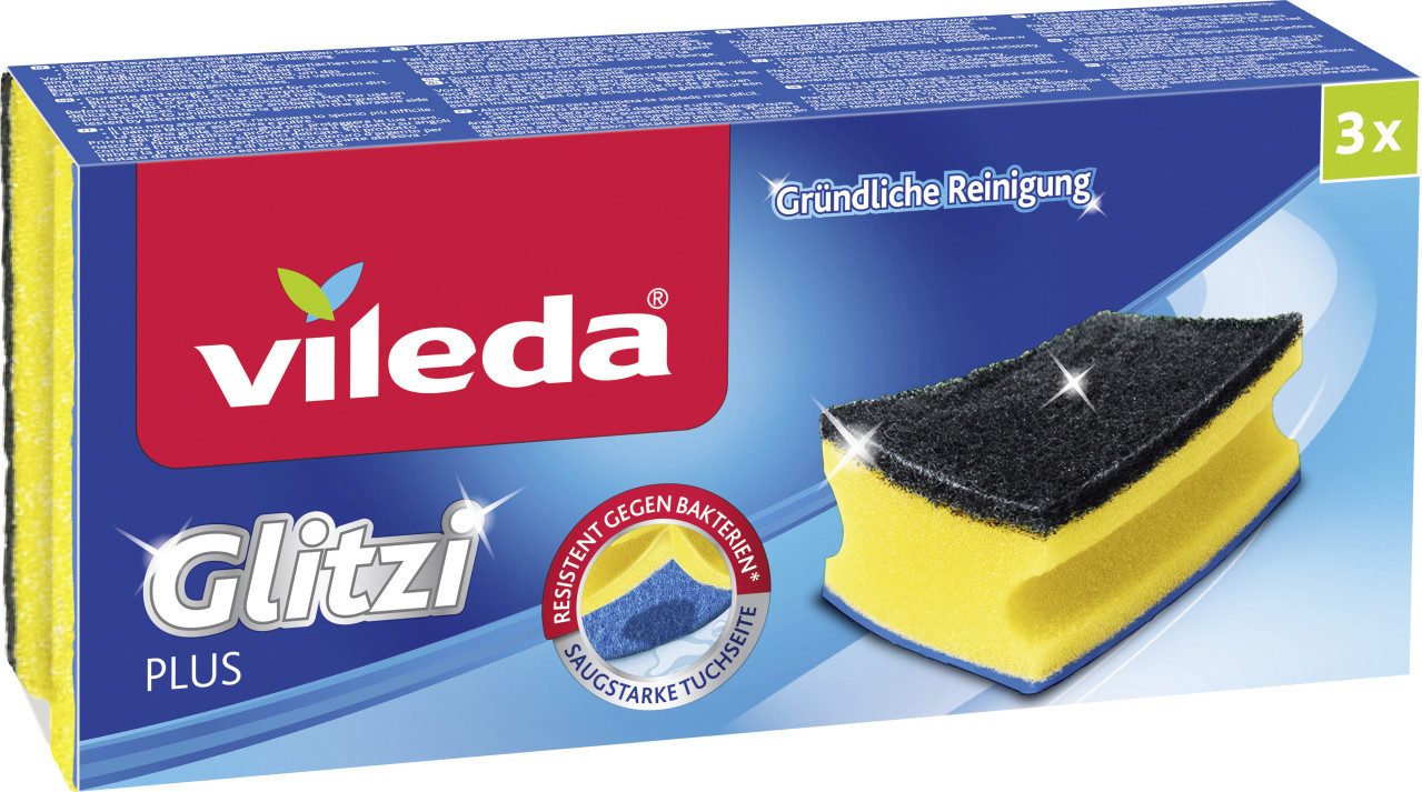 Vileda Geschirrschwamm Vileda Topfreiniger Glitzi Plus 3er Pack