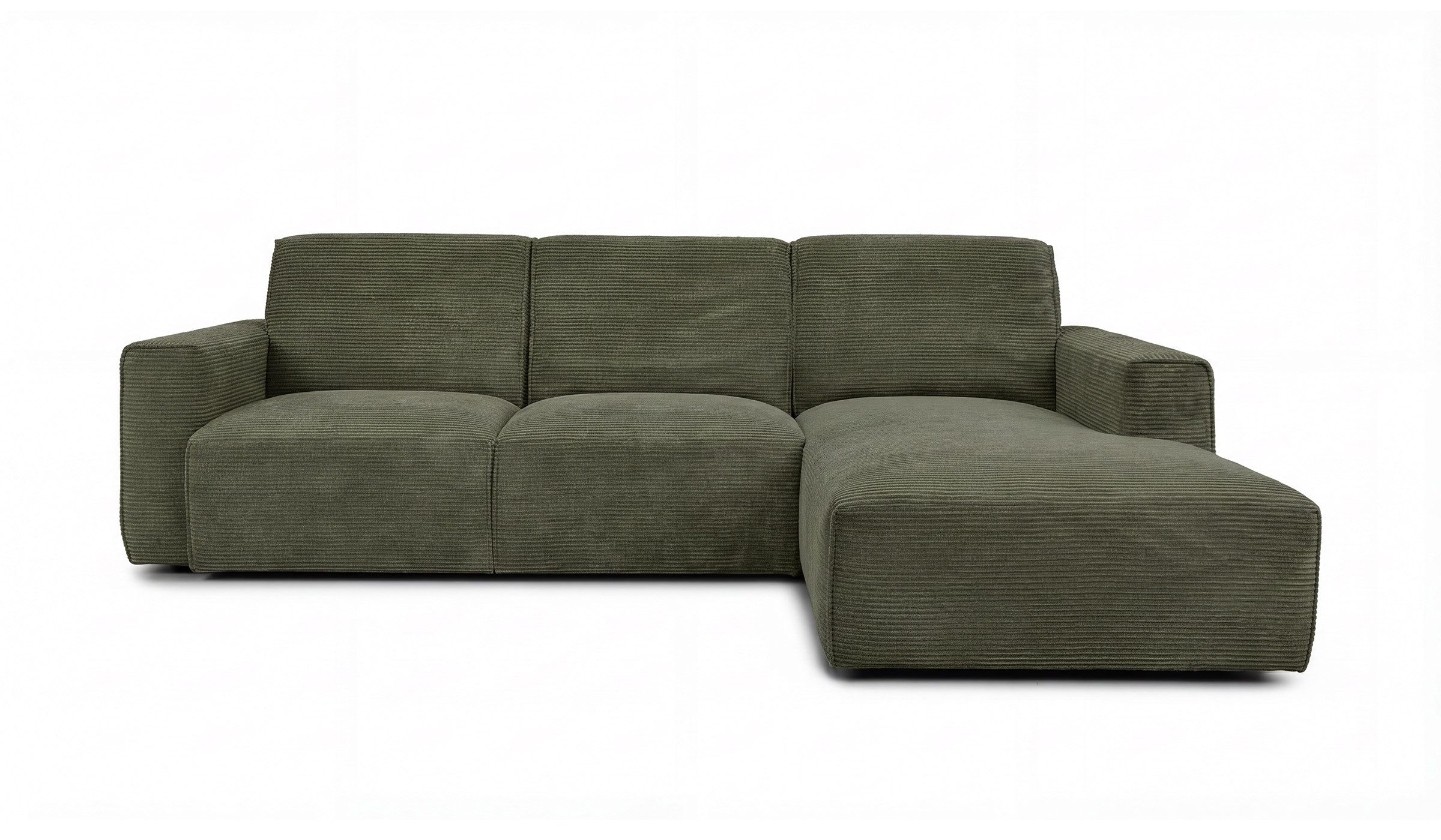 Hygger Möbelhaus Ecksofa Rio Ecksofa L-Form Cord XXL Big Sofa Wohnzimmer Modern, Wellenunterfederung, Cordstoff 90000 Scheuertouren, Made in Europe, Polsterecke L Form inkl. Ottomane Couch Groß Bequem Design
