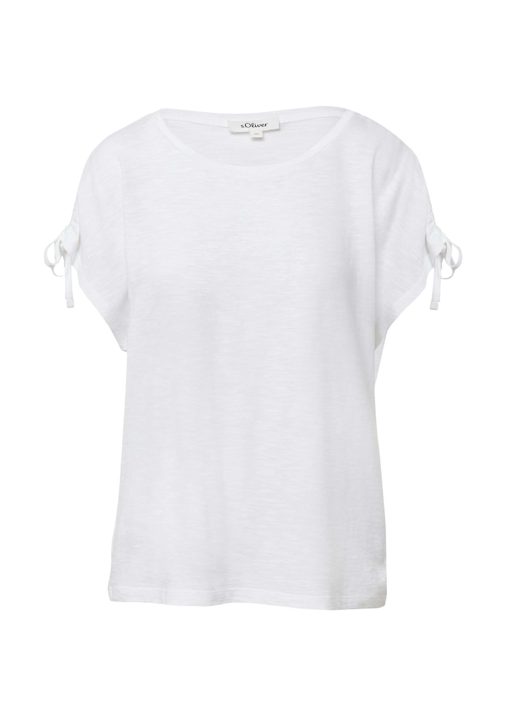 s.Oliver Kurzarmshirt T-Shirt T-Shirt mit Flammgarnstruktur günstig online kaufen