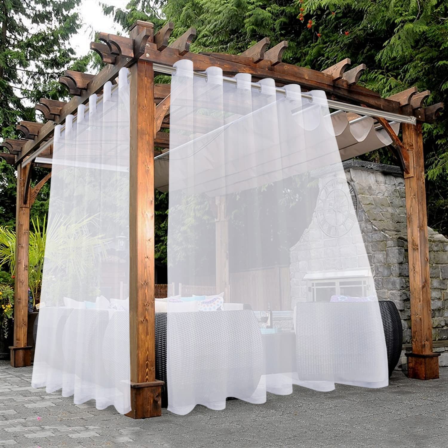 Kaket Outdoorgardine Wasserdichte Outdoor-Vorhänge, Transparente Gardinen günstig online kaufen
