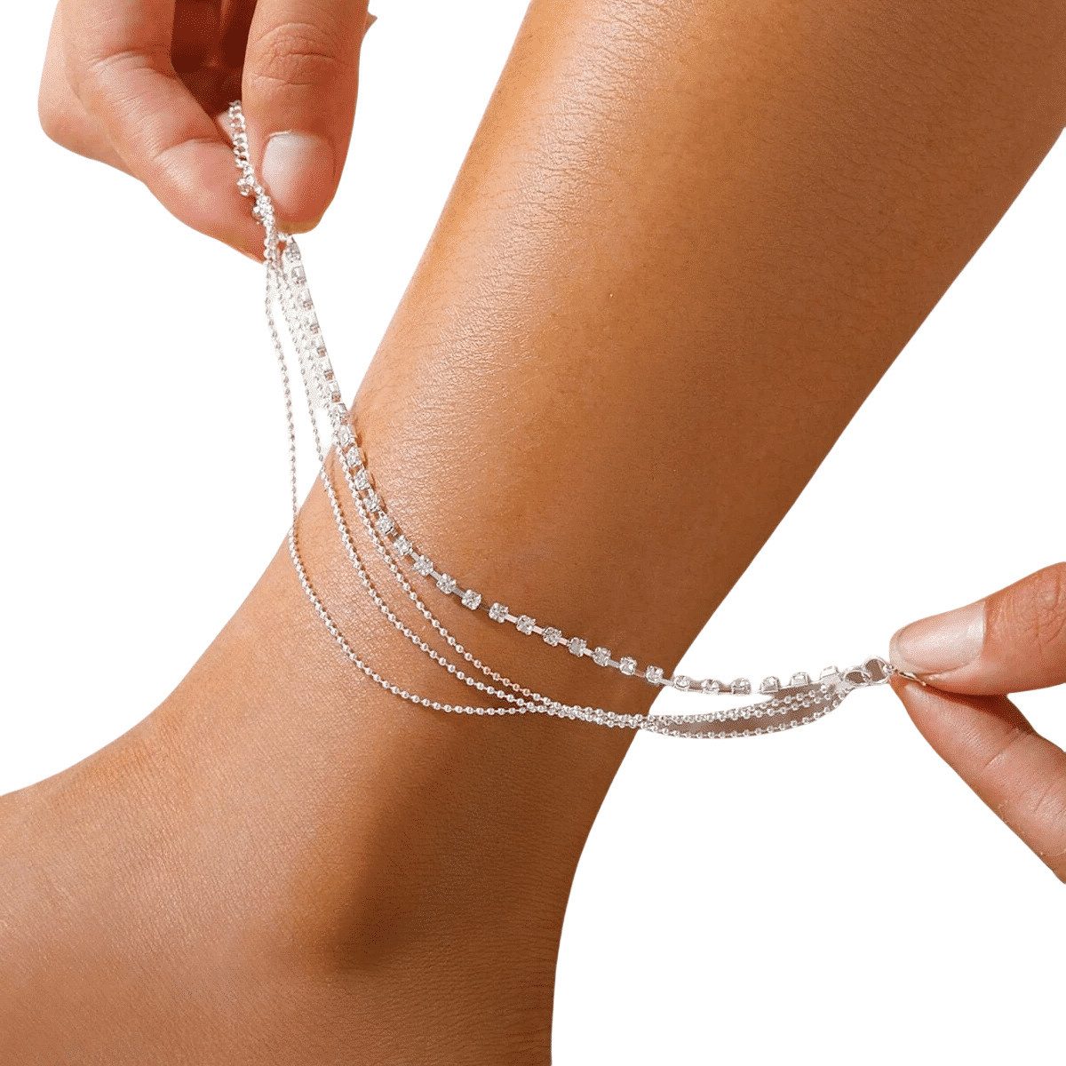 YRIIOMO Fußkette Schmuck, schlichte Damen-Sommerstrand-Fußkette, mehrlagig günstig online kaufen