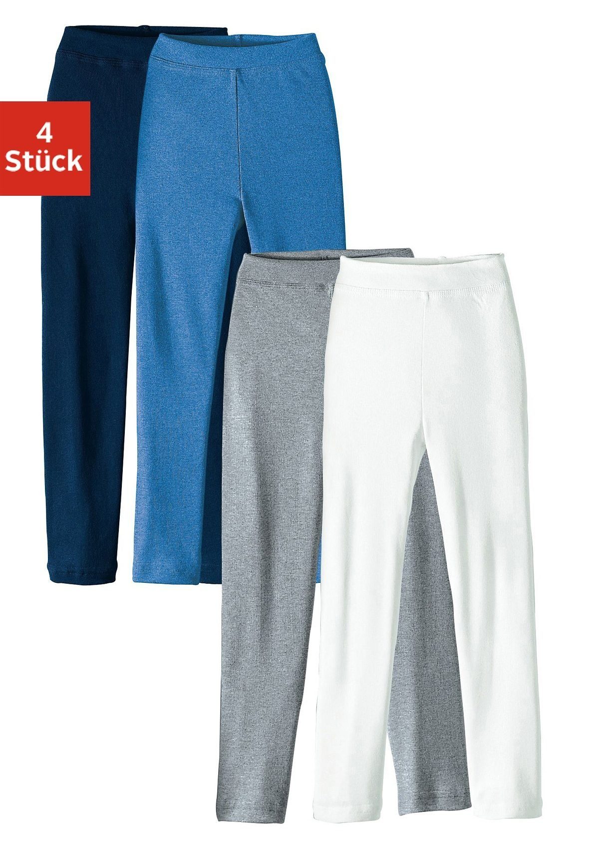 H.I.S Lange Unterhose (Packung, 4-St) unifarben, langes Bein, Baumwollmischung