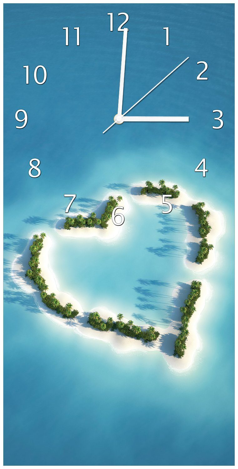Insel aus Acryl) (Uhr Wallario Herz mit Wanduhr