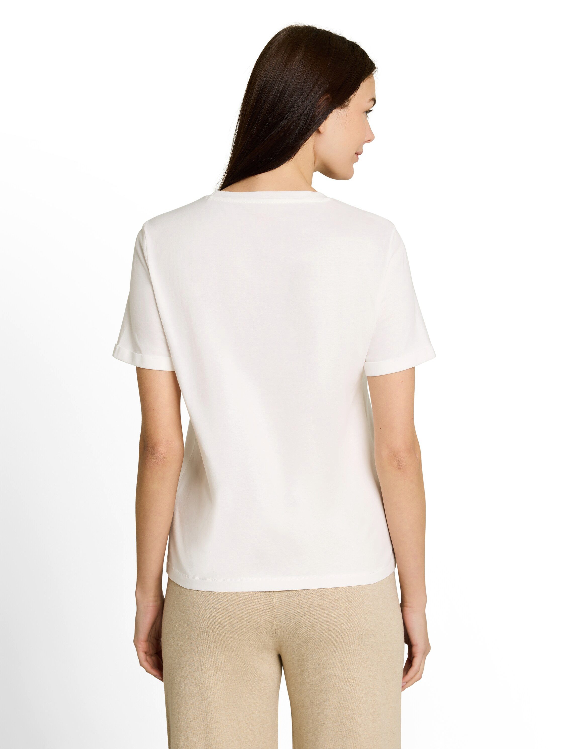 TOM TAILOR Kurzarmshirt Sommershirt mit kleinem Statement-Print