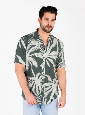 Key Largo Langarmhemd Herren Hemd MSH PALMS Regular Fit Kurzarm (1-tlg)