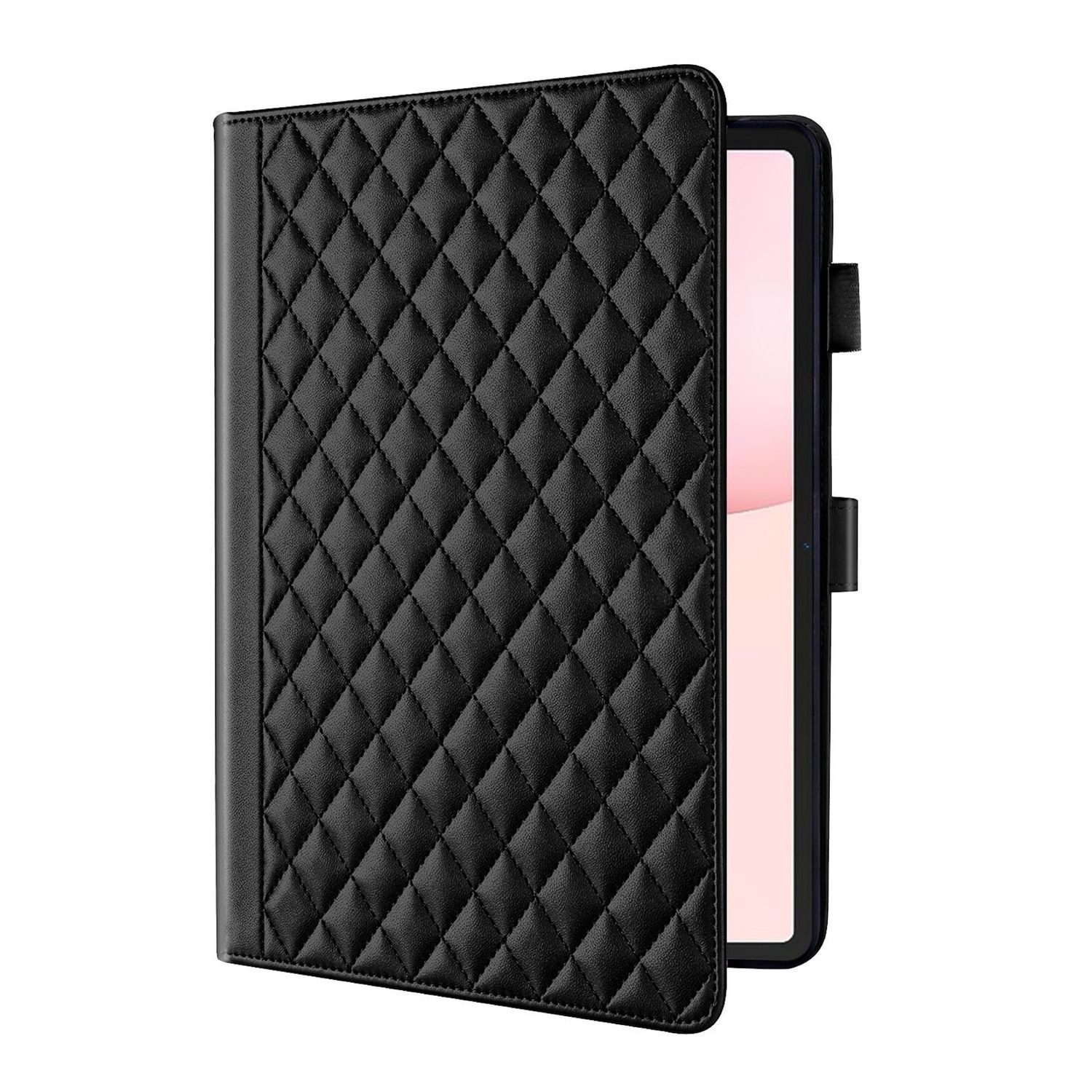 Wigento Tablet-Hülle Kunstleder Standfunktion für Honor Pad 10 12.1" Design Rhombus, Kunstlederhülle mit Rhombus-Textur und Standfunktion – Bild 3 von 5