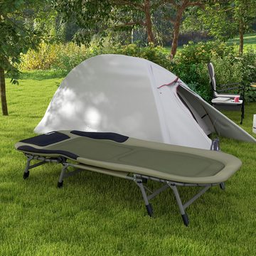 Outsunny Feldbett Campingbett (Klappbett, 1-St., Reisebett) bis 180 kg belastbar für Outdoor Oxford Grün