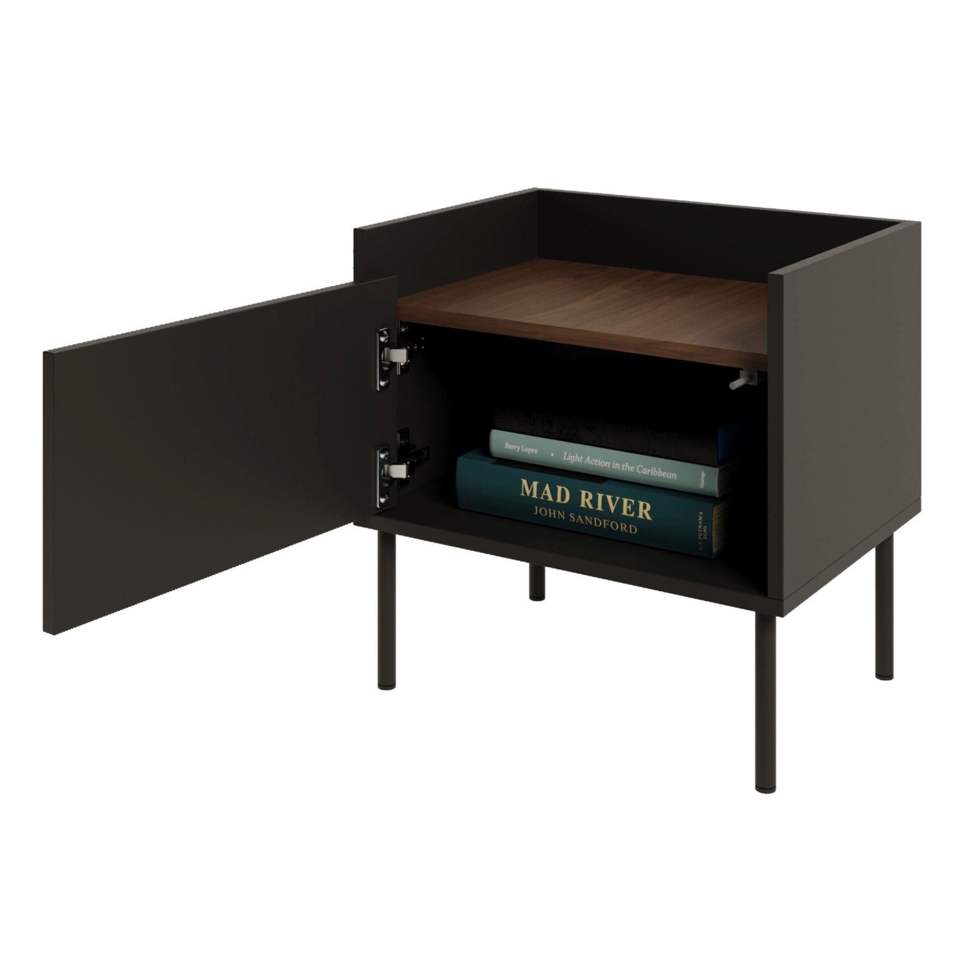 Selsey Nachttisch TOVI, Beistelltisch 1-türig mit Tablett-Tischplatte, 50 cm