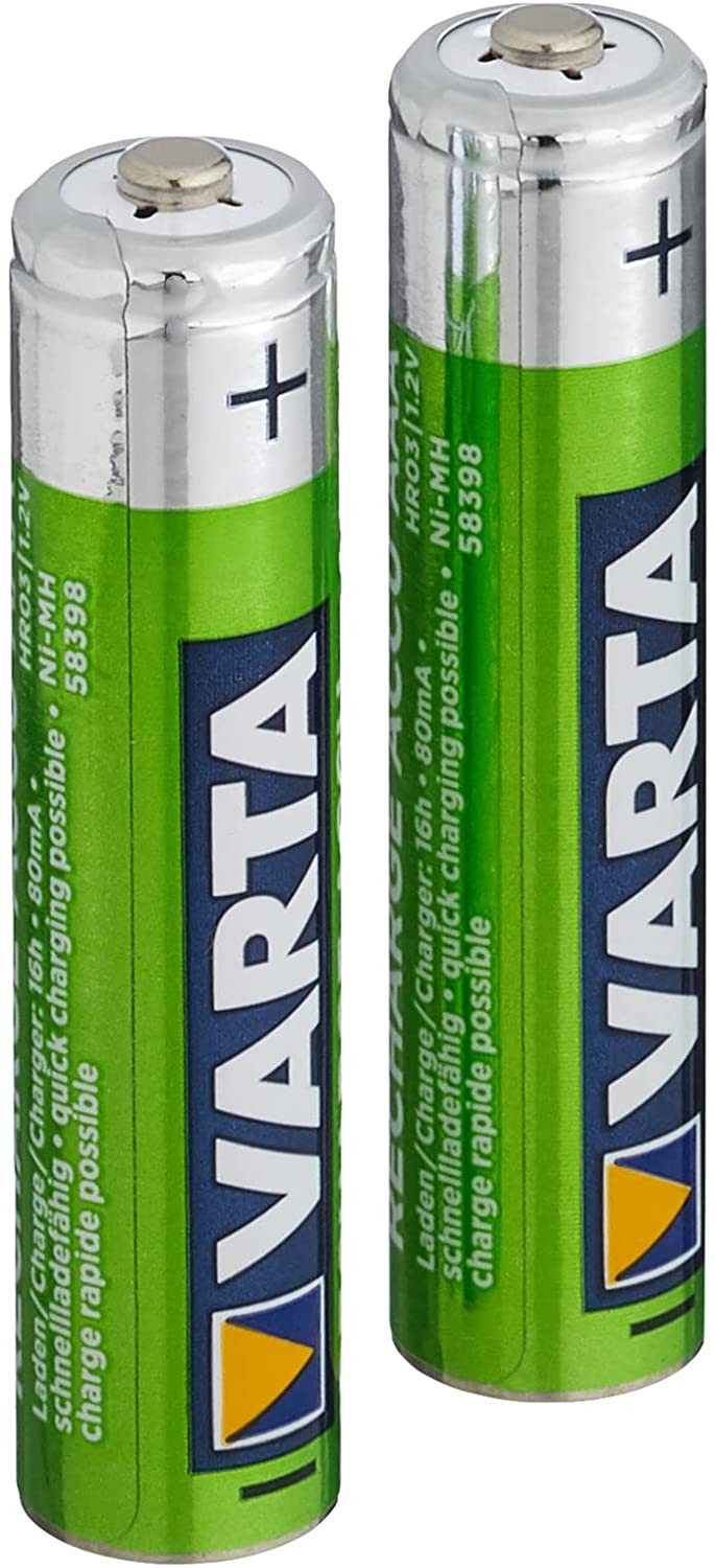 VARTA Akku AAA 800 mAh, wiederaufladbar, für schnurlose Telefone, 2er Akku