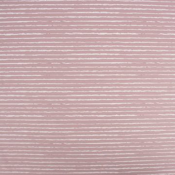 SCHÖNER LEBEN. Stoff Baumwolljersey Jersey Streifen unregelmäßig altrosa weiß 1,45m Breite, allergikergeeignet