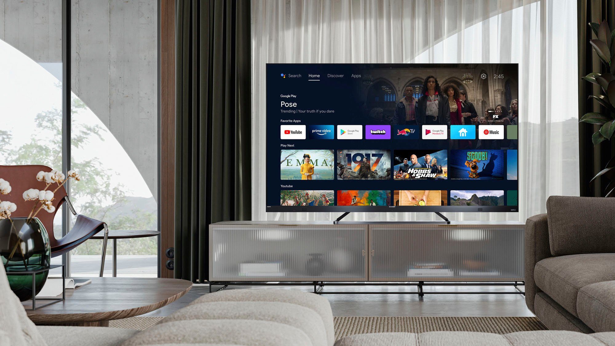 Zoll, LED-Fernseher 4K Ultra cm/50 Smart-TV) 4T-C50EQx (126 Android TV, HD, Sharp