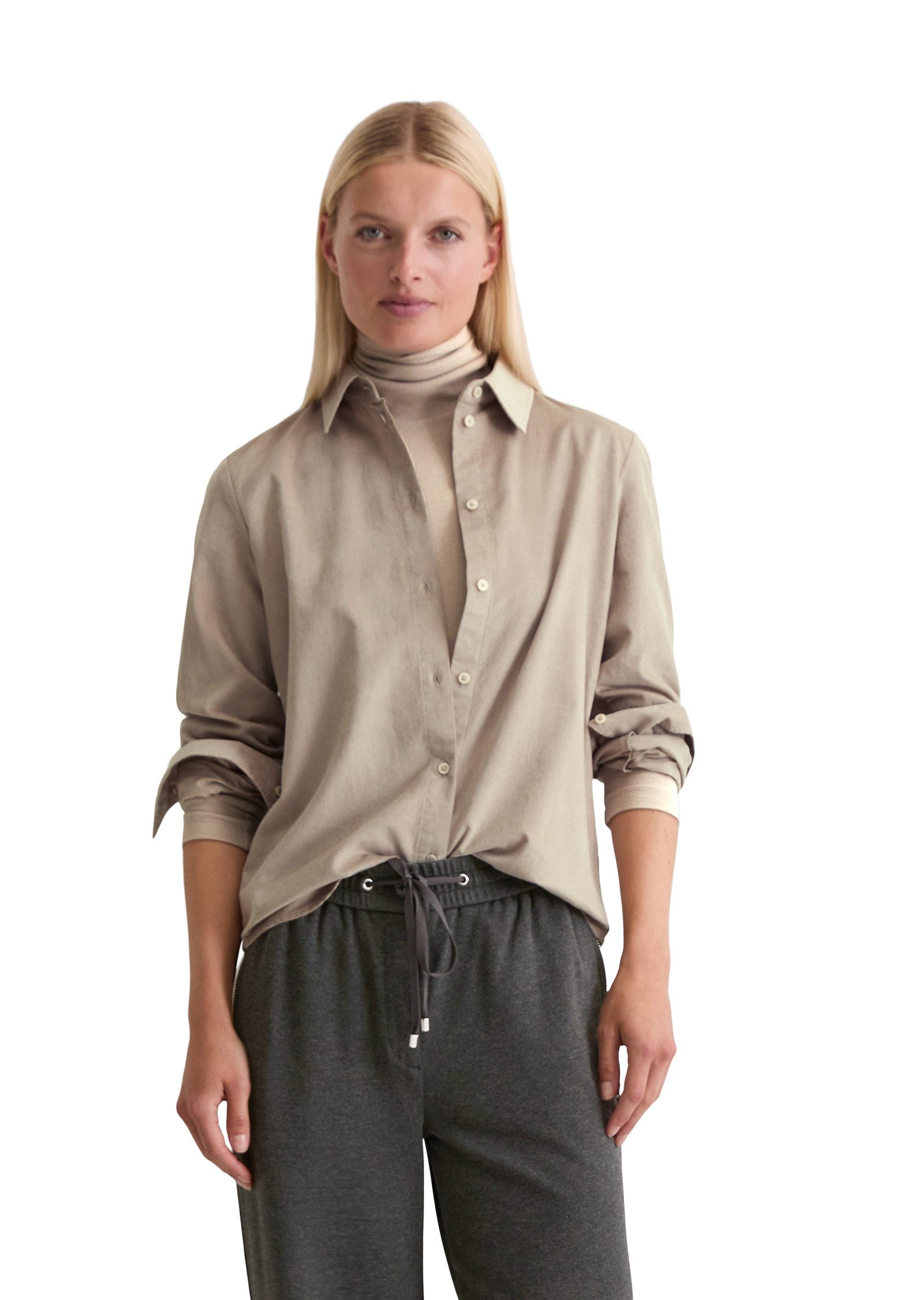 Langarmbluse aus Organic-Cotton-Viskose-Mix