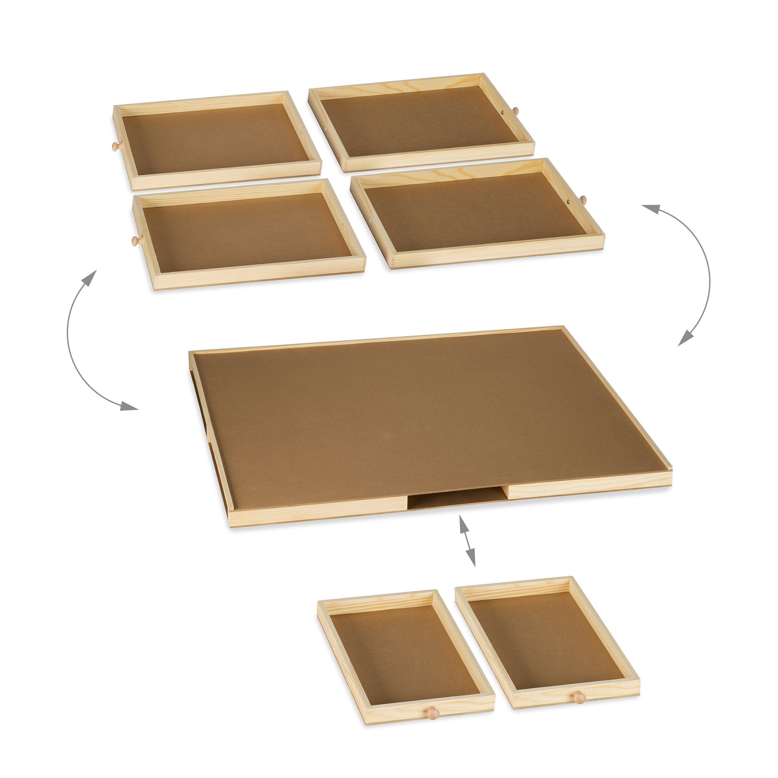 Puzzlebrett Mit 6 Schubladen – Drehbar, Für Puzzles Bis 1000 Teile Aus Holz