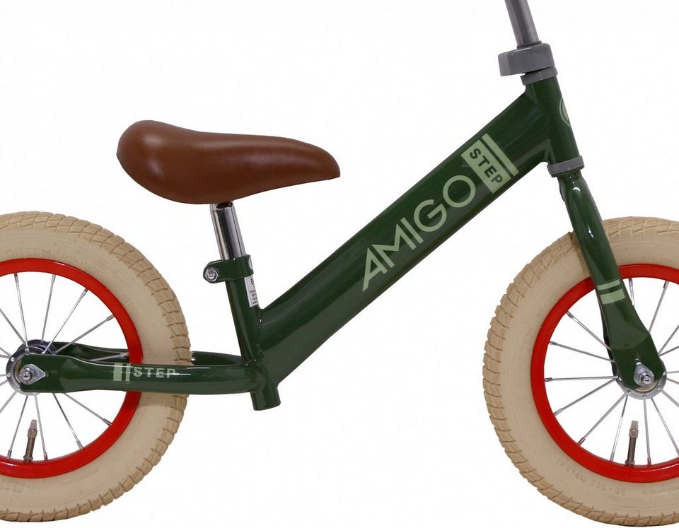 AMIGO Laufrad 12 Zoll Laufrad für Kinder • Grün • Alter 2+