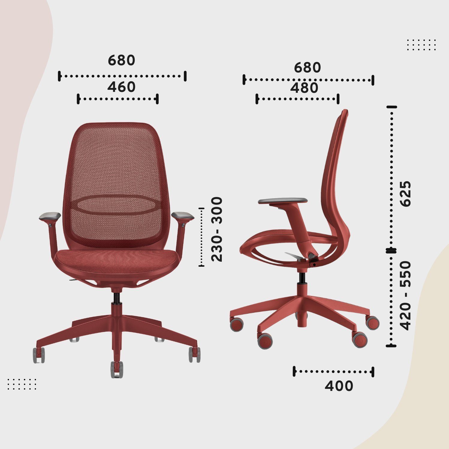 sedus Drehstuhl se:air: Bürostuhl | mit rot und und (automatischer Zeitloses rot filigranes Gewichtsanpassung aus Lordosenstütze, Design) Netzmembran Mulitfunktionsarmlehnen