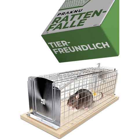 Praknu Kleintierkäfig Rattenfalle Lebendfalle 30cm Groß, Lebendfalle 30cm Groß - Effektiv und Robust - für Wühlmause und Ratten