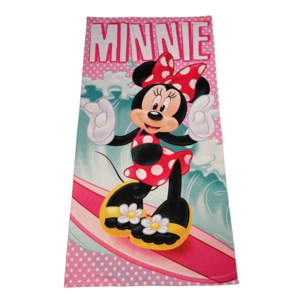 Disney Minnie Mouse Strandtücher Minnie Mouse "Wellenreiter" Strandtuch / Strandlaken / Badetuch 70 x, 100% Polyester