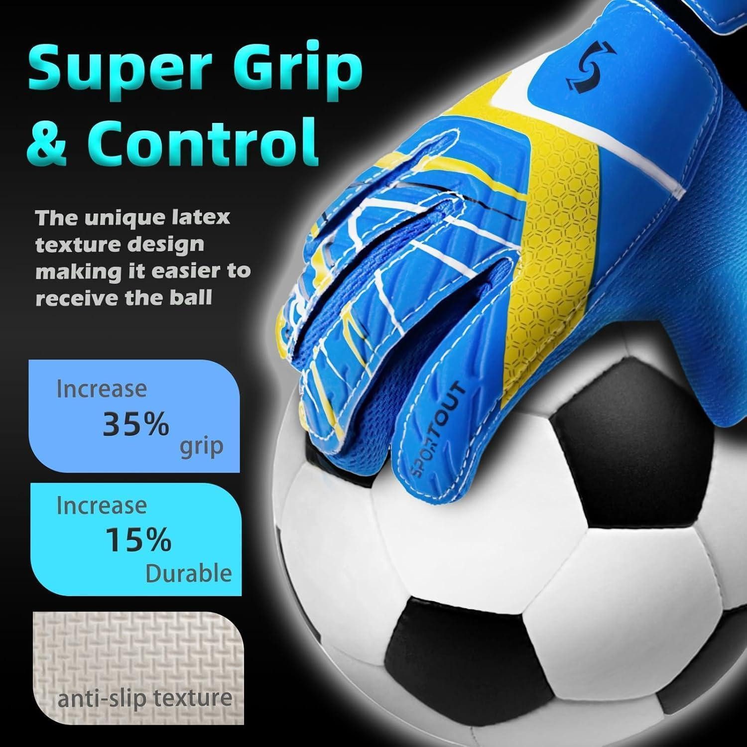 LuxusKollektion Torwarthandschuhe Torwarthandschuhe Kinder Jugendliche Fußball Doppelschutz Blue 9