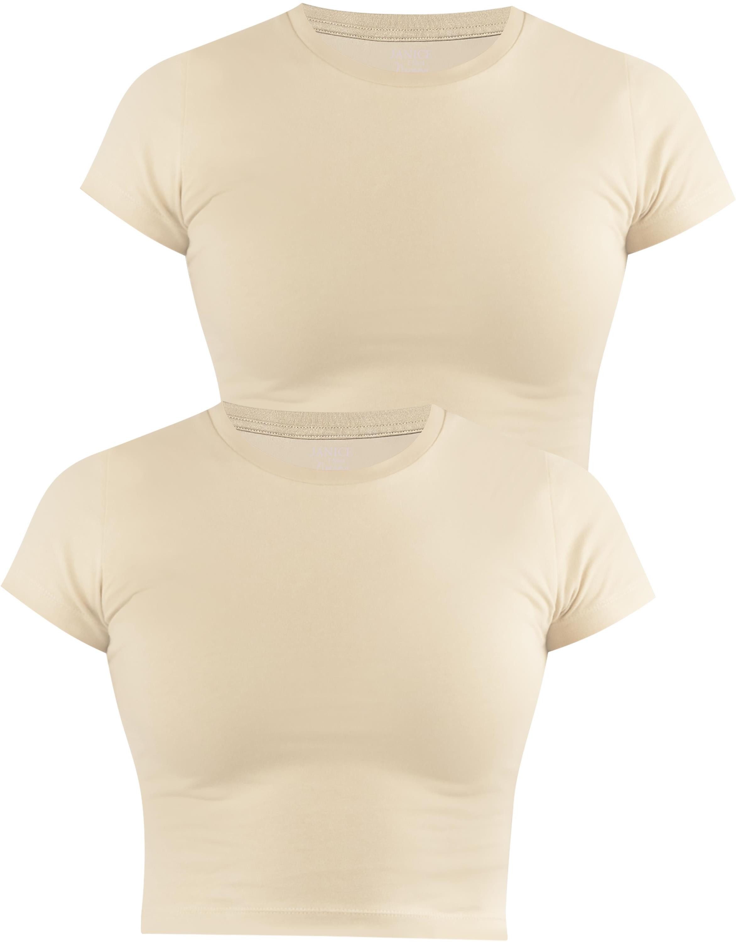 Janice Kurzarmshirt 2 x Damen crop günstig online kaufen