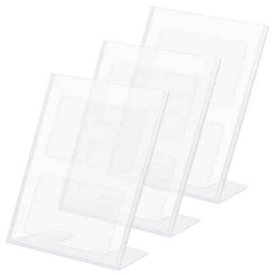 Kurtzy View Cover Transparenter Prospektständer A4 (3 Stück), Transparent Acrylaufsteller A4 (3 Stk) - Schräger Prospektständer
