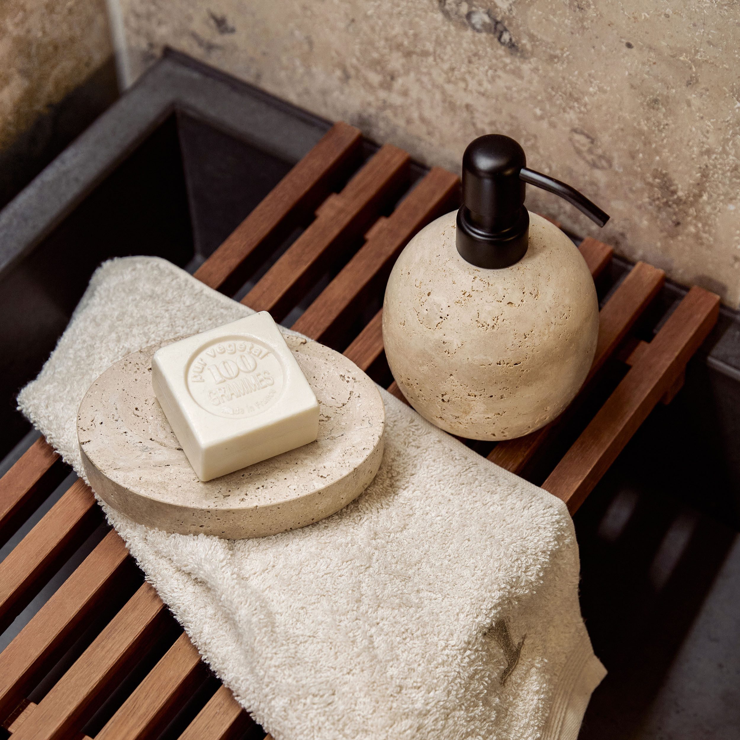 Möve Seifenschale Travertine Grace, Breite: 10 cm
