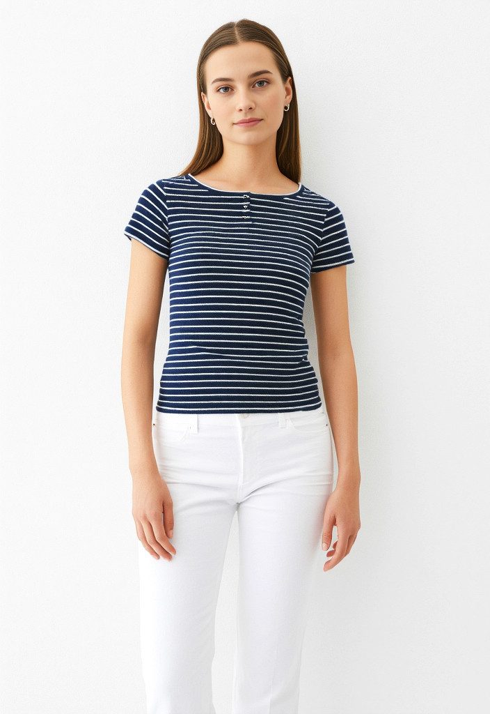 Vero Moda T-Shirt VMSEA SS HENLEY günstig online kaufen