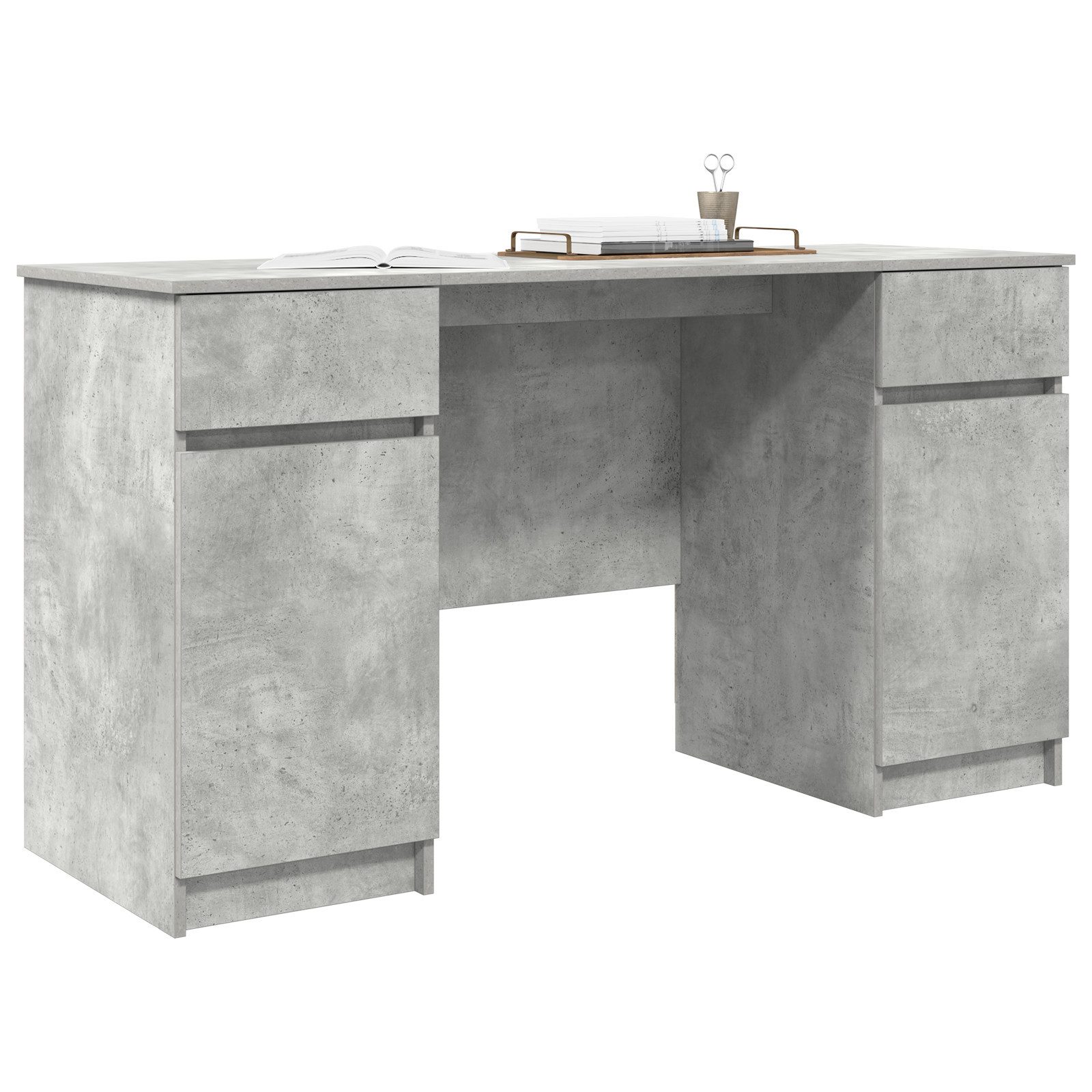 vidaXL Schreibtisch Schreibtisch Betongrau 140x49x76 cm günstig online kaufen
