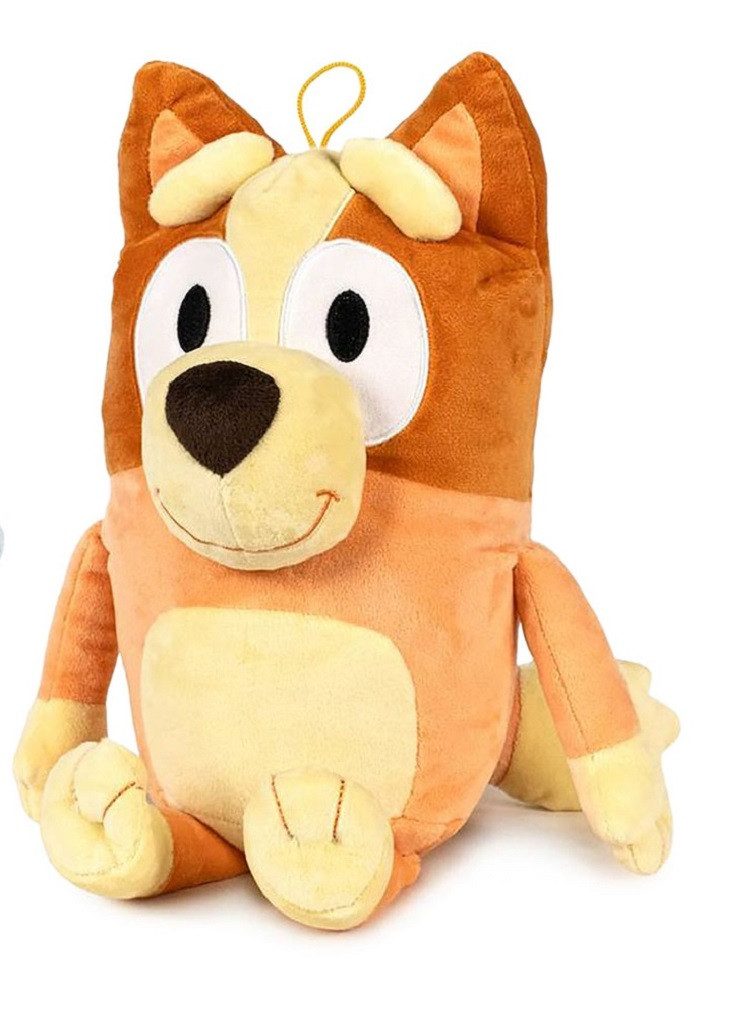 Play by Play Kuscheltier Bluey und Bingo Kuscheltier braun Figur Bingo Plüsch 35 cm (Set, 1-St., Geschenk-Set), eine kuschelweiche Figure mit verstecktem Reißverschlussfach hinten