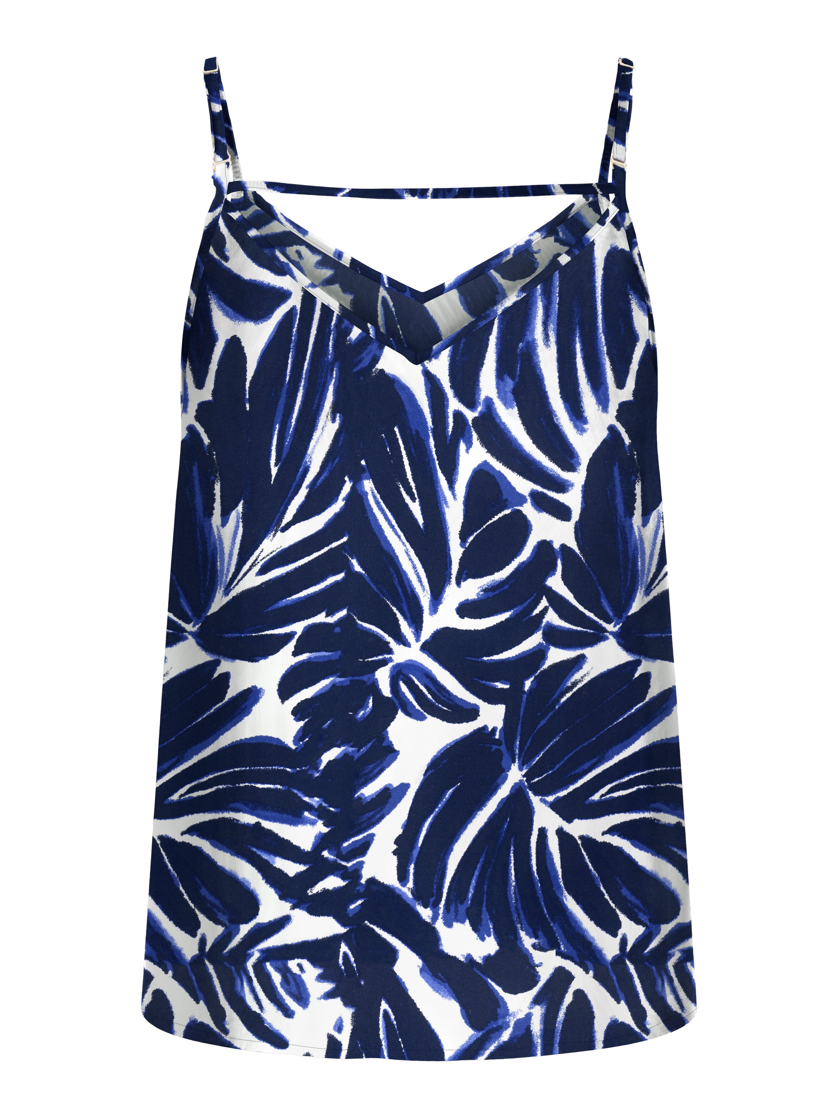 ONLY Spaghettitop ONLNOVA LIFE PARIS SINGLET AOP PTM Viskose, regular fit, V-Ausschnitt