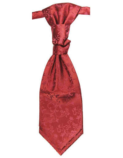 Paul Malone Krawatte »Elegantes Herren Plastron floral Hochzeitskrawatte - vorgebunden - Bräutigam Hochzeitsmode« rot v95