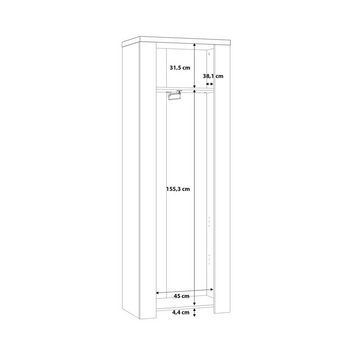 freiraum Garderobenschrank Calpe in Sonoma Eiche - 69,4x198,7x42cm (BxHxT)