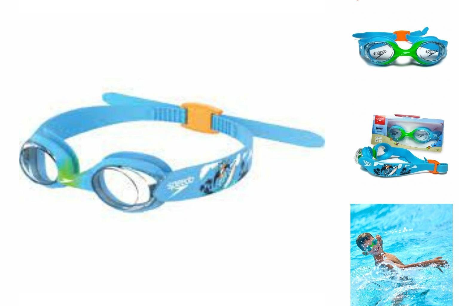 Einheitsgröße Kinder-Schwimmbrille Blau Azure Blue/Fluo Speedo Green/Flue Schwimmbrille Speedo Orange/Clear 8-1211514638