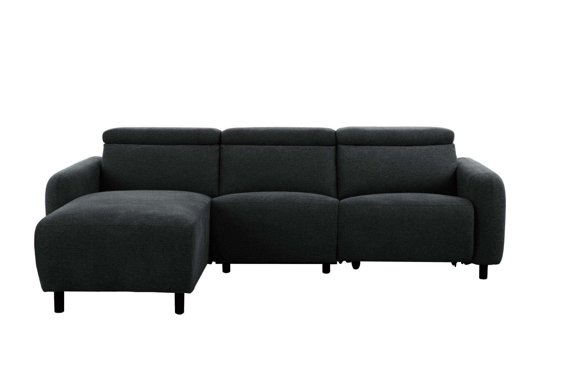 Home affaire Ecksofa SKAANE Struktur, L-Form, 274 cm, manuelle u. elektrische Funktion, rundes Design, Kopfteilverstellung, Federkernpolsterung