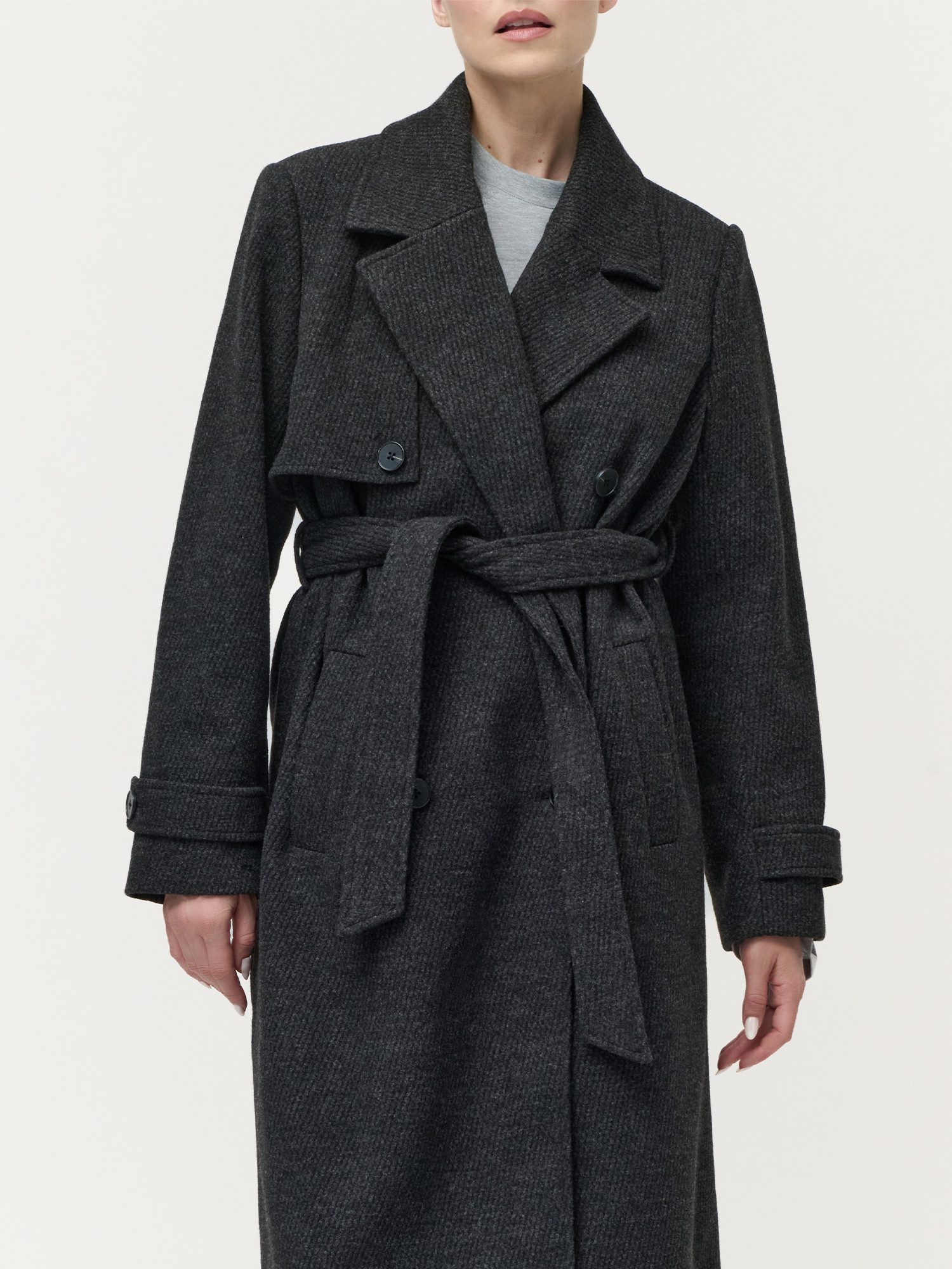 LeGer Wintermantel Cora, LeGer by Lena Gercke mit Taillengürtel, normale Passform, Melange-Qualität