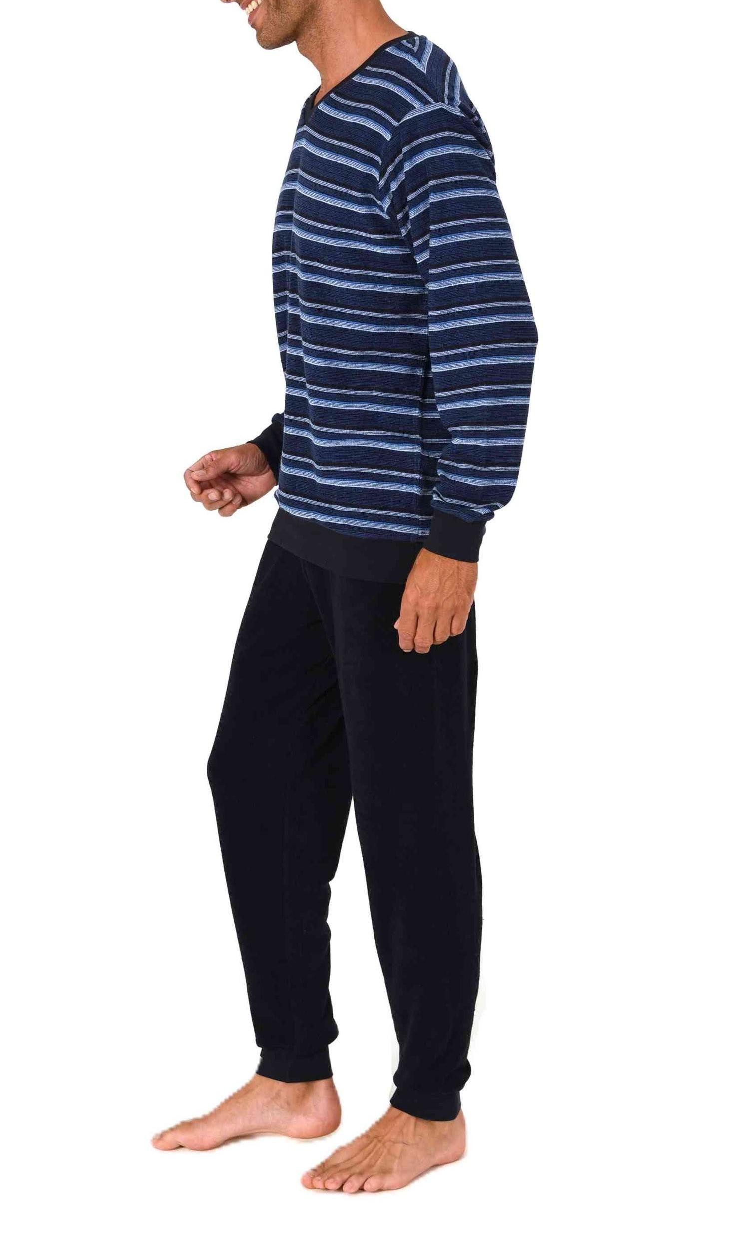Normann Pyjama Normann Herren Frottee Schlafanzug gestreift – auch in Überg günstig online kaufen