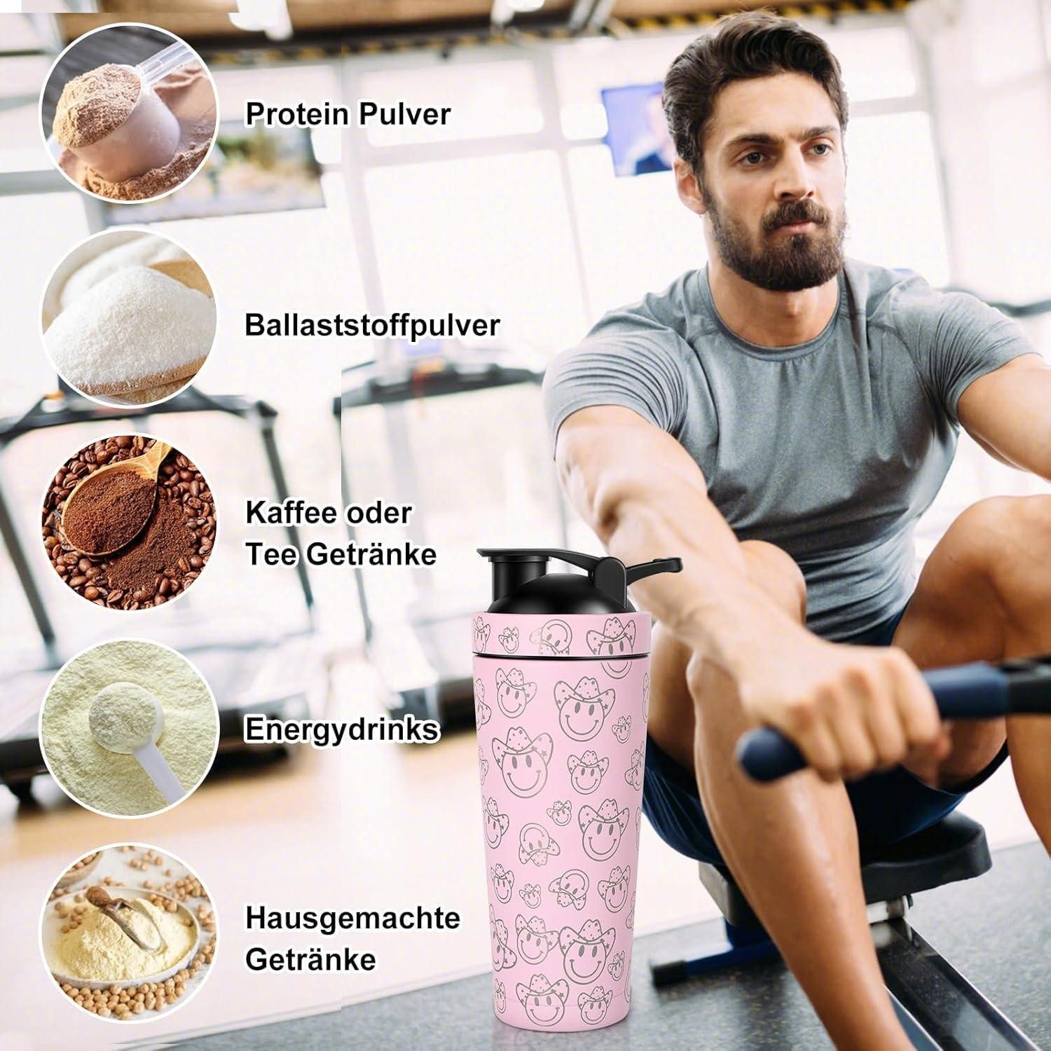 LuxusKollektion Protein Shaker Protein Shaker 750ml Edelstahl Eiweiß Shaker Kugel Rosa