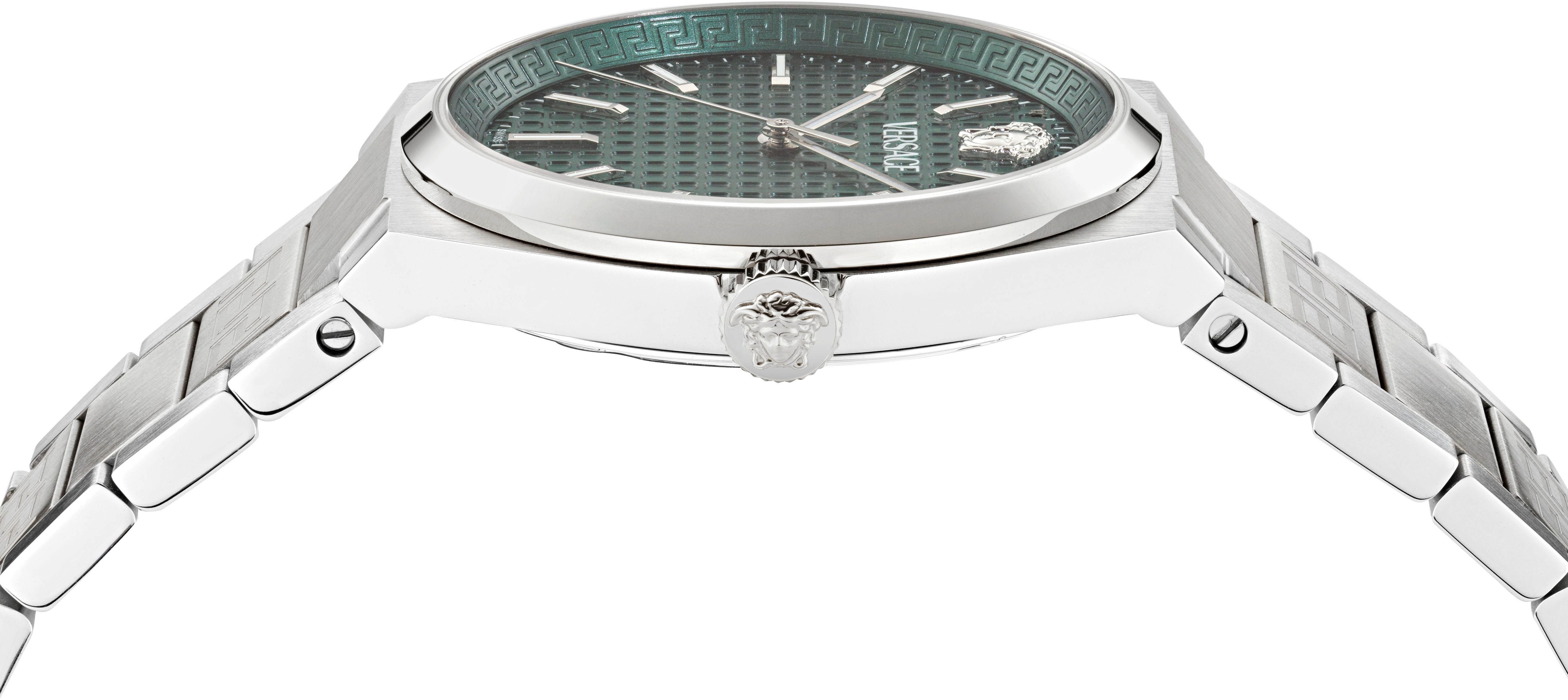 Versace Quarzuhr V-AURIA VE0F00125, Armbanduhr, Herrenuhr, Swiss Made, Edelstahlarmband, analog, Datum