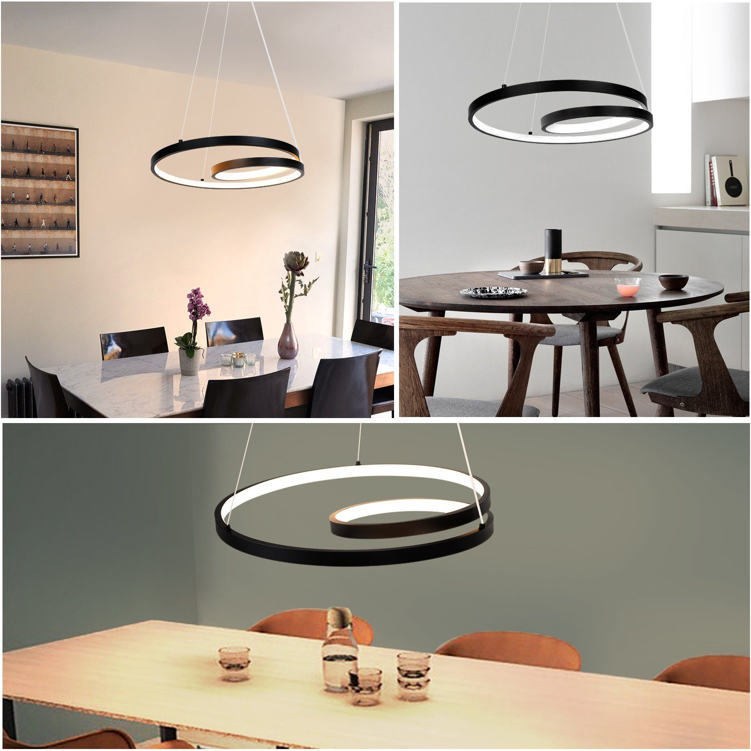 Nettlife Hängeleuchten Esstisch Hängelampe LED 150 cm Schwarz, Speicherfunktion, LED fest integriert, Neutralweiß, Kaltweiß, Warmweiß, für Wohnzimmer Schlafzimmer Küche