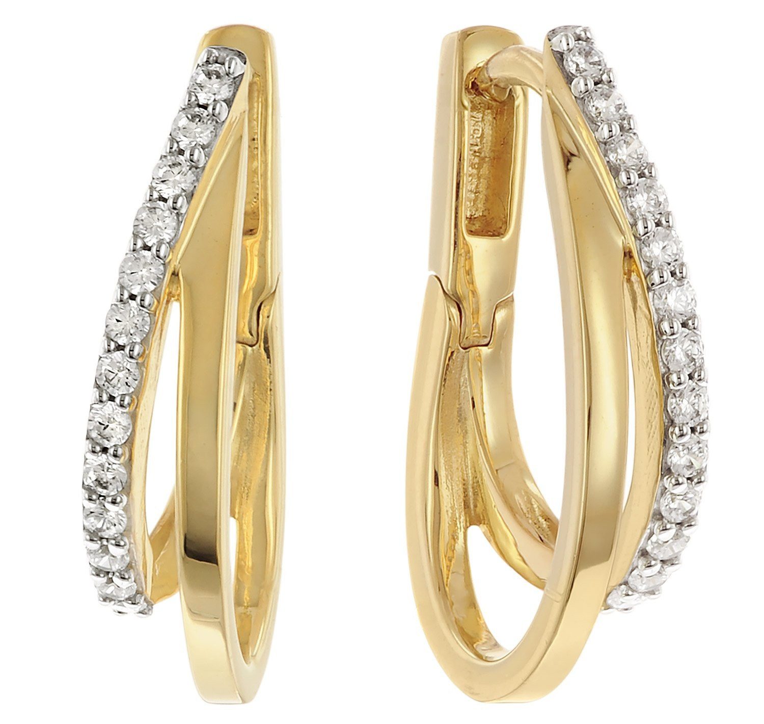 trendor Paar Creolen Damen-925 Silber Vergoldet Zirkonia günstig online kaufen