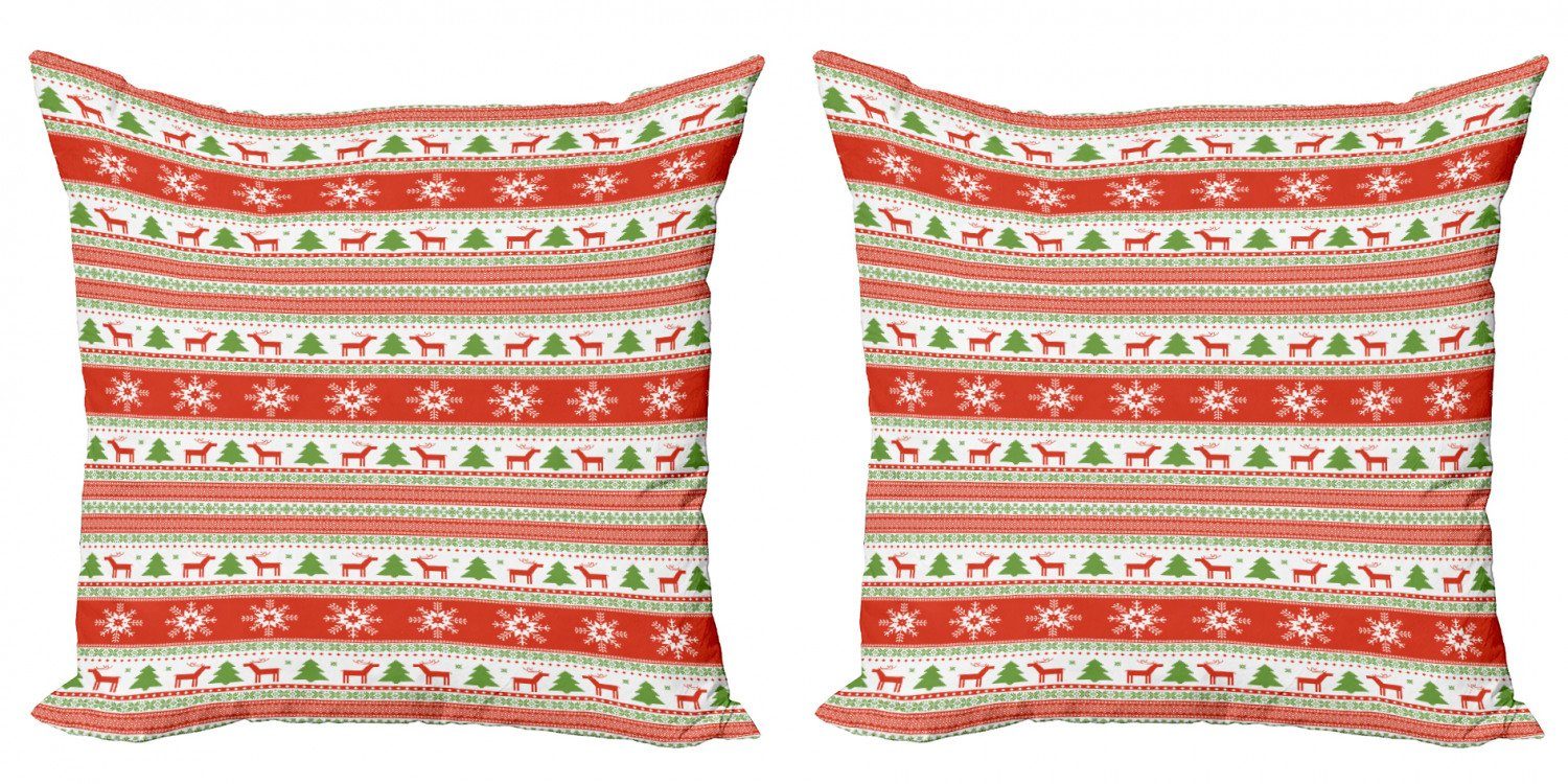 Kissenbezüge Modern Accent Doppelseitiger Digitaldruck, Abakuhaus (2 Stück), Weihnachten Reindeer Snowflake