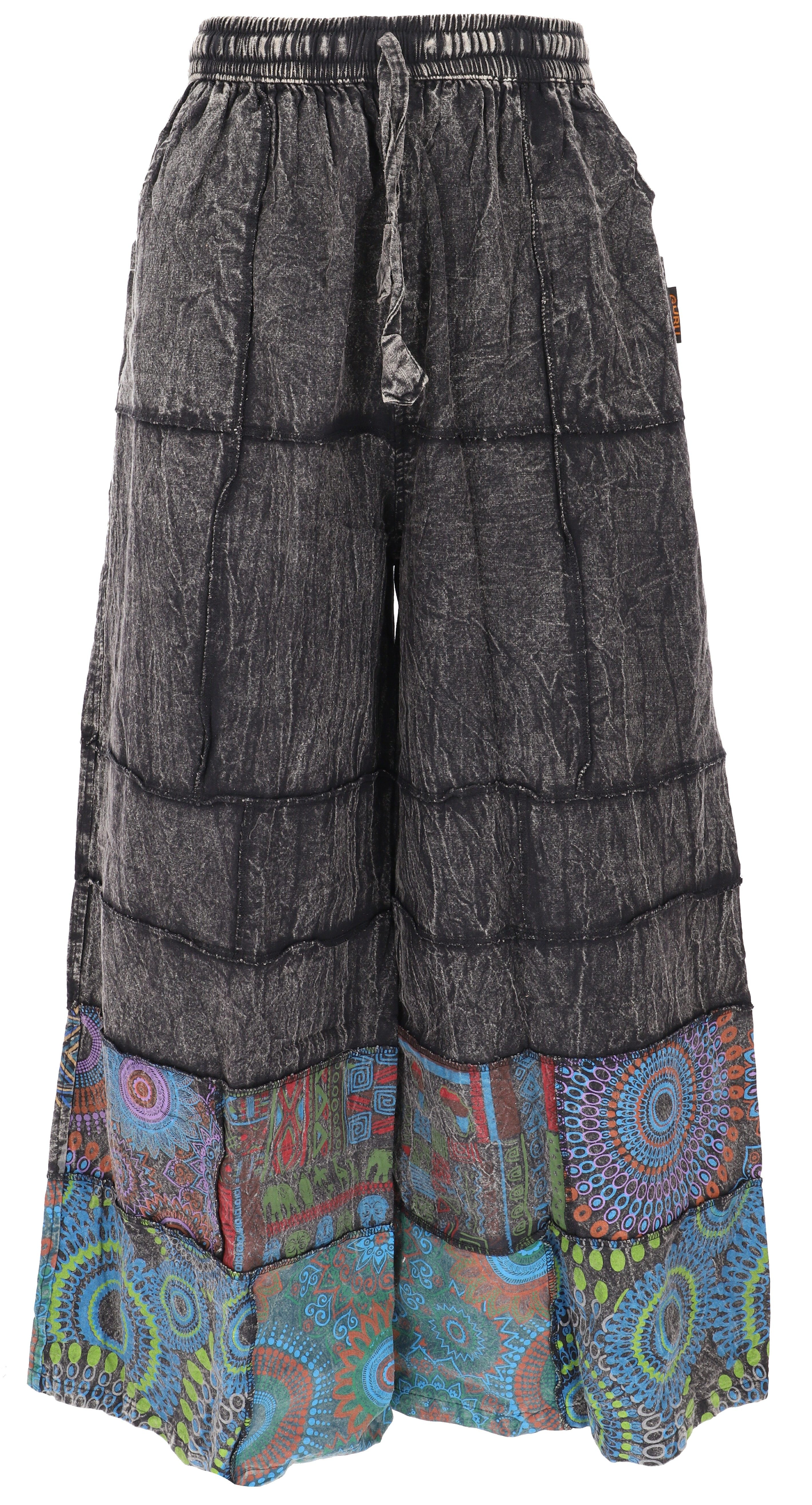 Guru-Shop Relaxhose Palazzohose, Boho Baumwollhose, alternative.. alternative Bekleidung