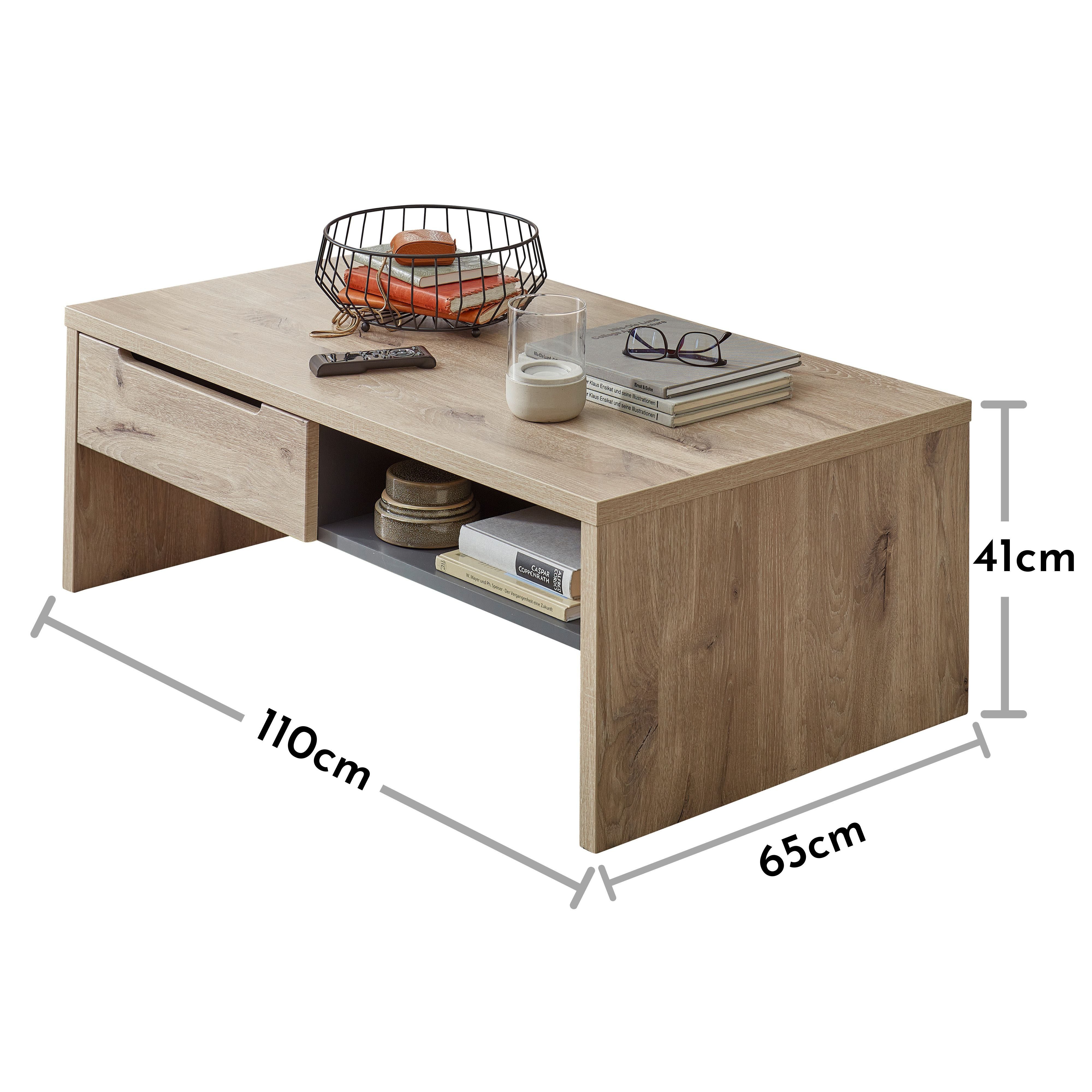 Innostyle Couchtisch BELLANO (1-St., Couchtisch, OTTOs Choice), Maße: 110 x 40 x 65 cm (B/H/T), Eiche Optik