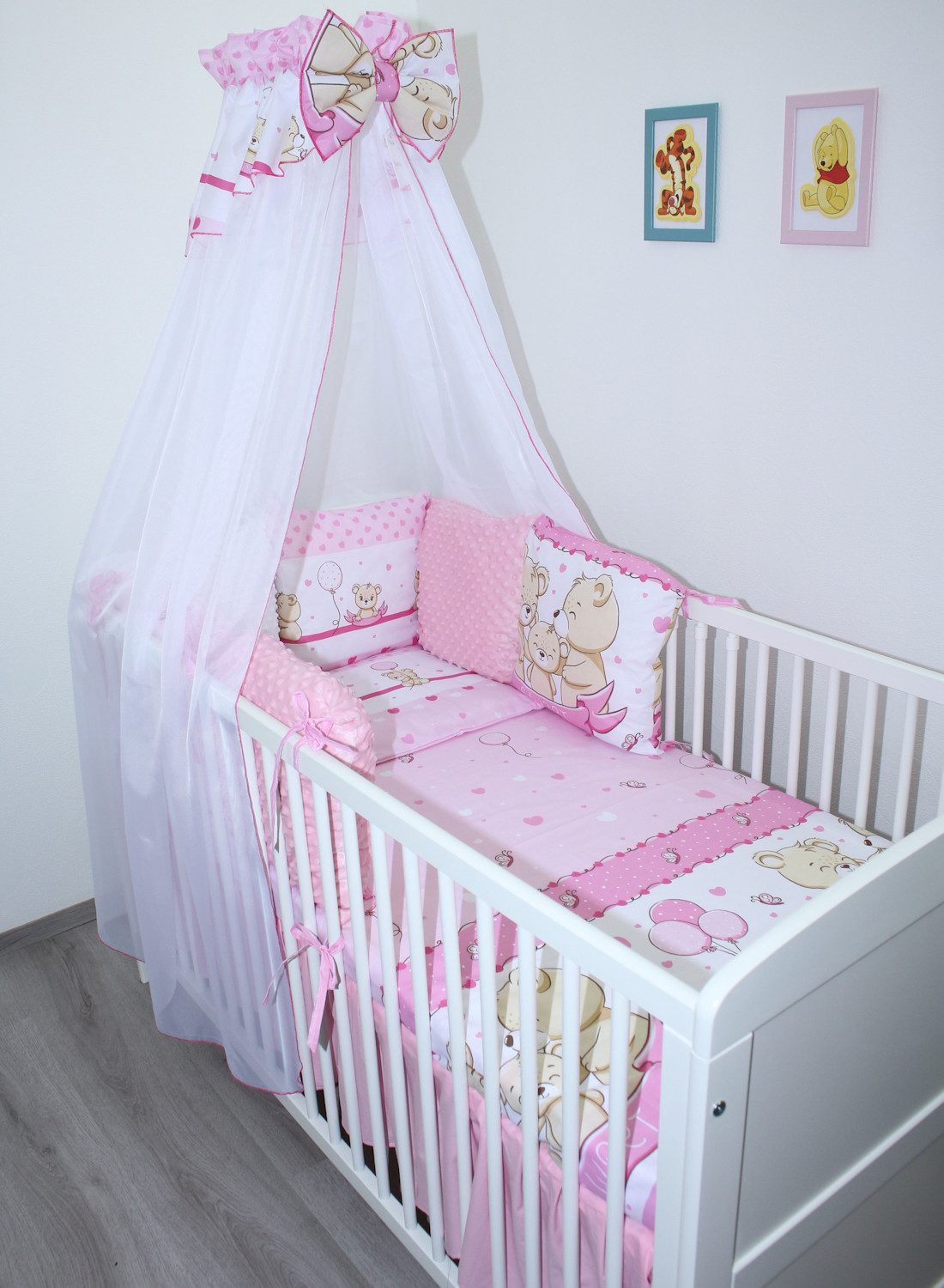 Babybettwäsche Bettwäsche Bettset MINKY - 6 x Kissen -6t -Nestchen Chiffon Himmel- 11