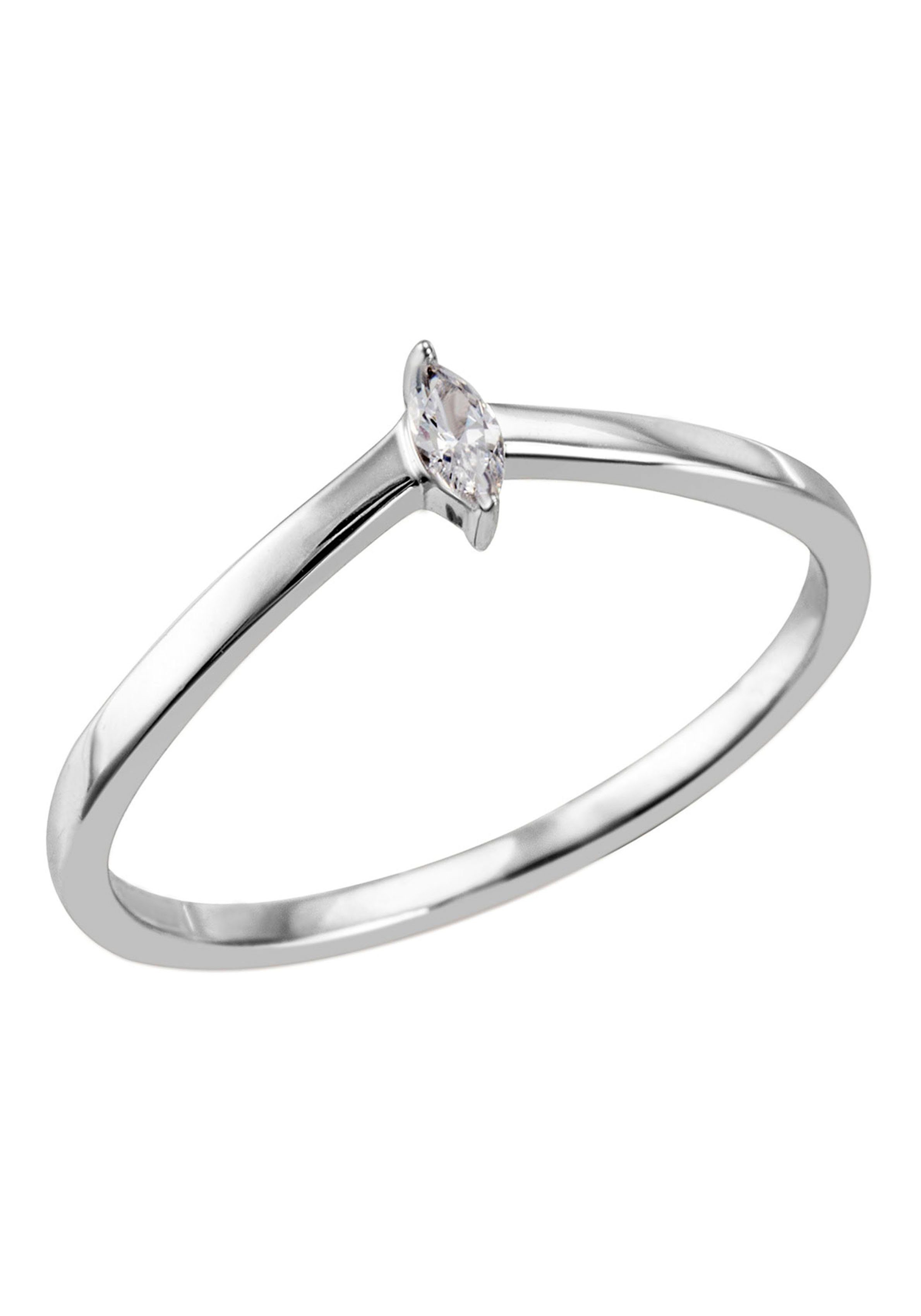 Firetti Fingerring Schmuck Geschenk Silber 925 Silberring Ring Navette gefasst glitzernd, mit Zirkonia (synth)