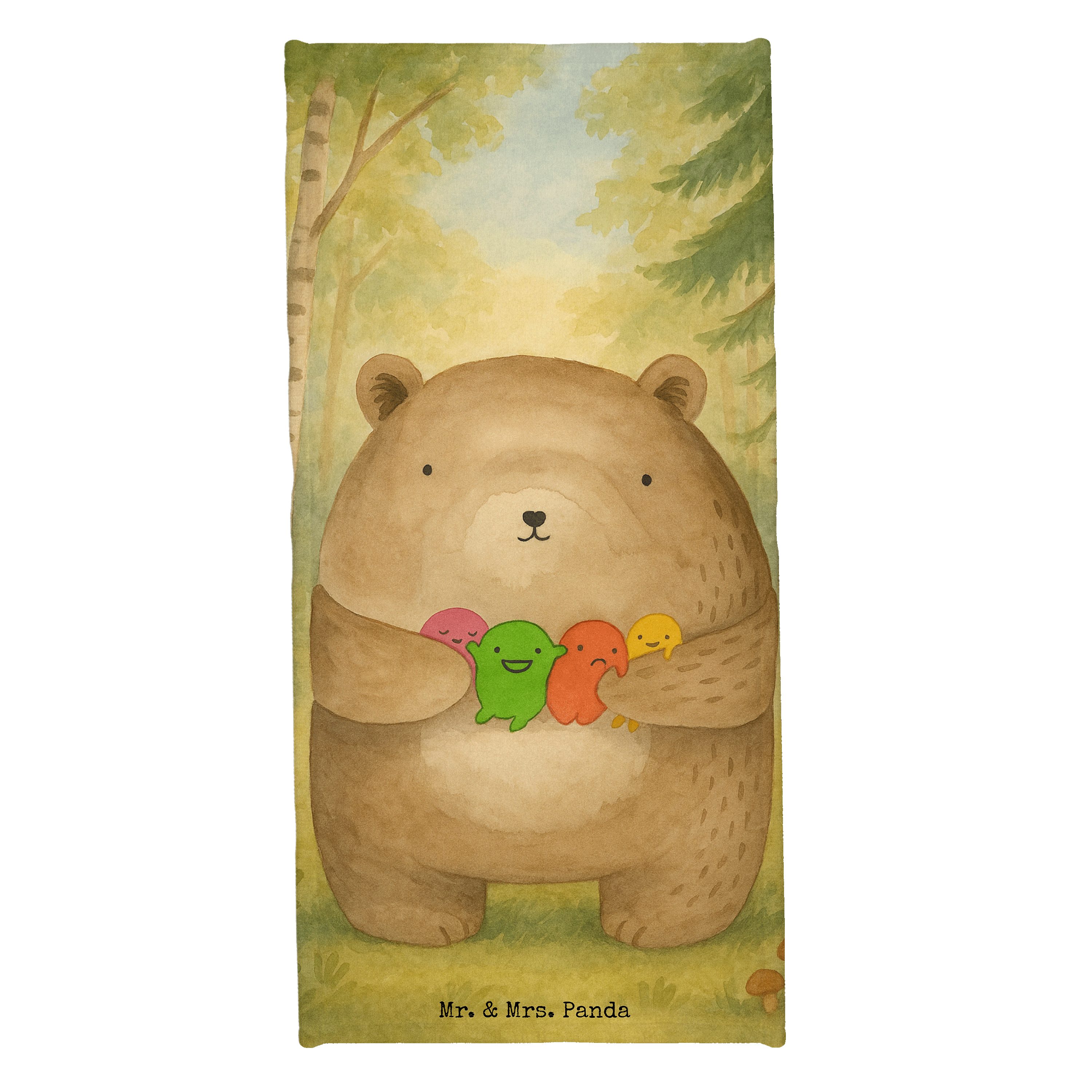 Mr. & Mrs. Panda Handtuch Bär Gefühl Design, Badehandtuch, Weiß, Kinder Handtuch, Badetuch, Ted, Kunstfaser (Packung, 1-St), Strandtuch Saunatuch Duschtuch