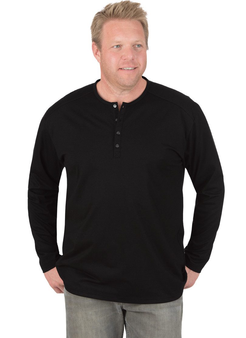 Trigema Longsleeve TRIGEMA Langarmshirt mit Knopfleiste (1-tlg) günstig online kaufen