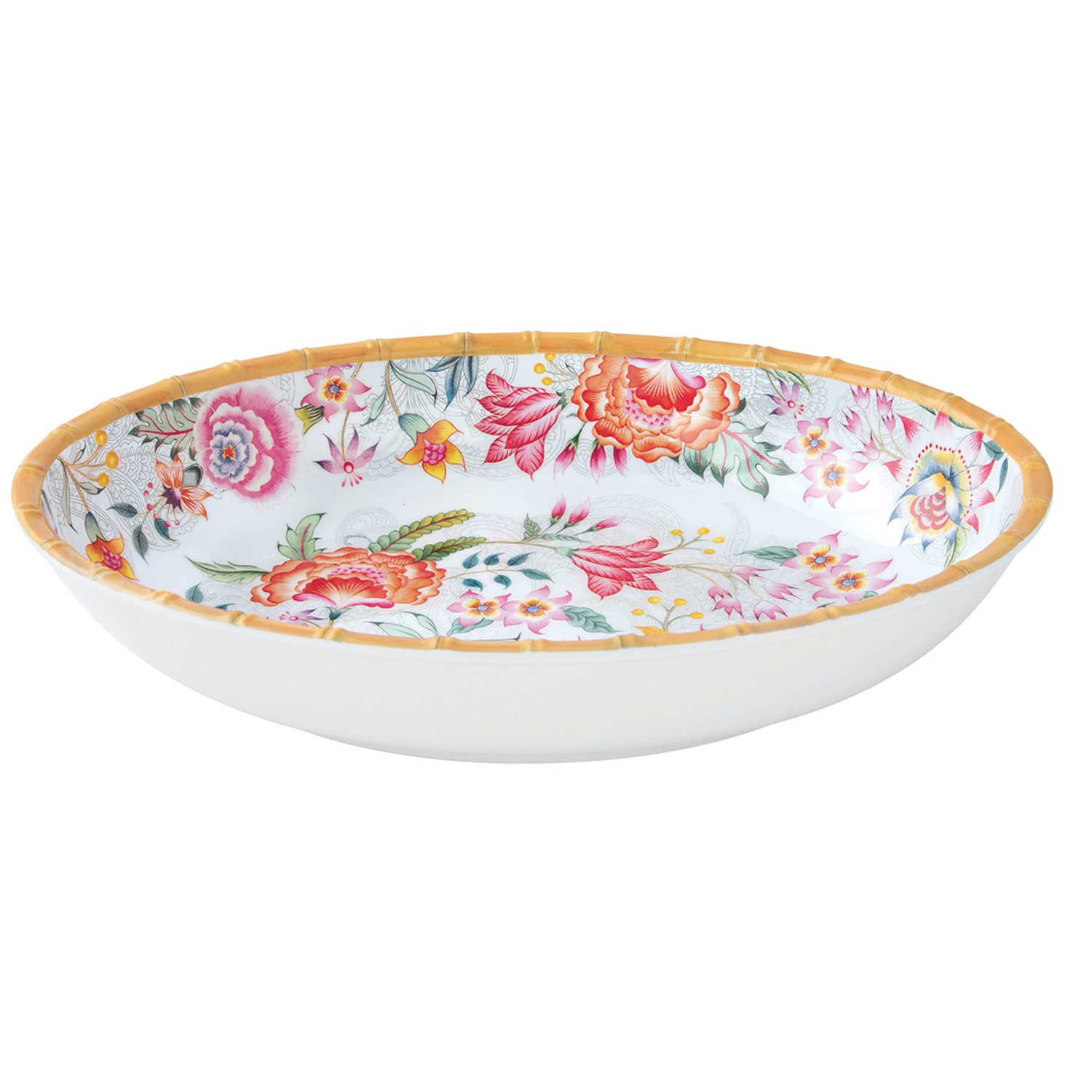 EasyLife Salatschüssel Osaka, Melamin, Spülmaschinengeeignet, Mehrfarbig, Blumen, H: 7cm