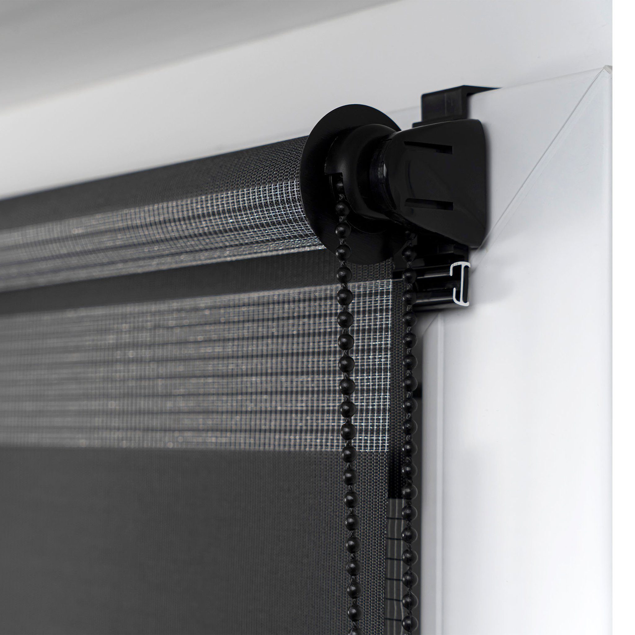 Doppelrollo Klemmfix Doppelrollo / Duo Rollo, 65 x 150 cm, schwarz, Victoria M., blickdicht, ohne Bohren, freihängend, Klemmfix – Bild 3 von 5