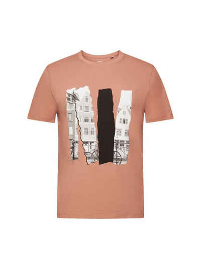 Esprit T-Shirt Rundhals-T-Shirt mit Print, 100 % Baumwolle (1-tlg)