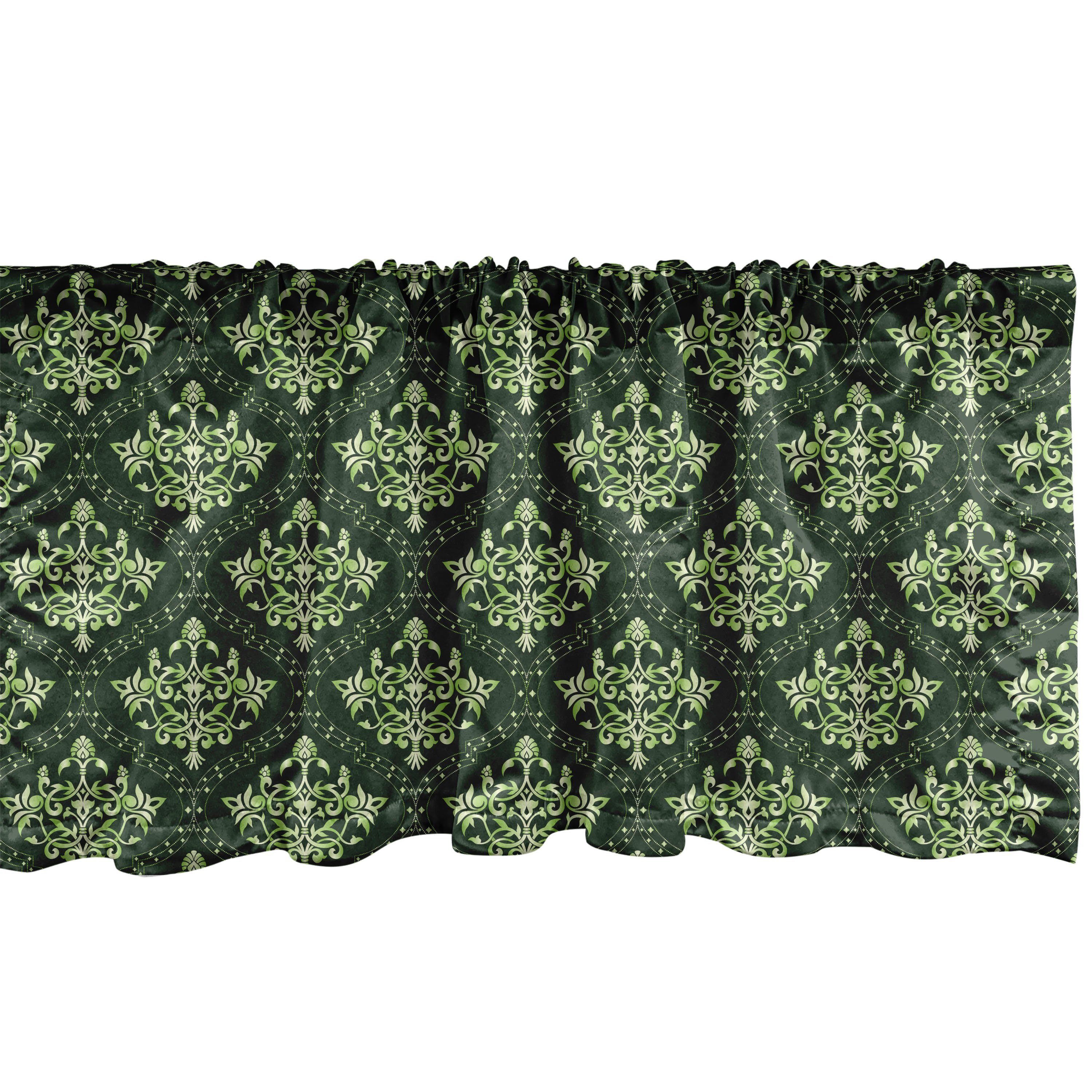 Scheibengardine Vorhang Volant für Küche Schlafzimmer Dekor mit Stangentasche, Abakuhaus, Microfaser, Damast Oriental Art Natur-Töne